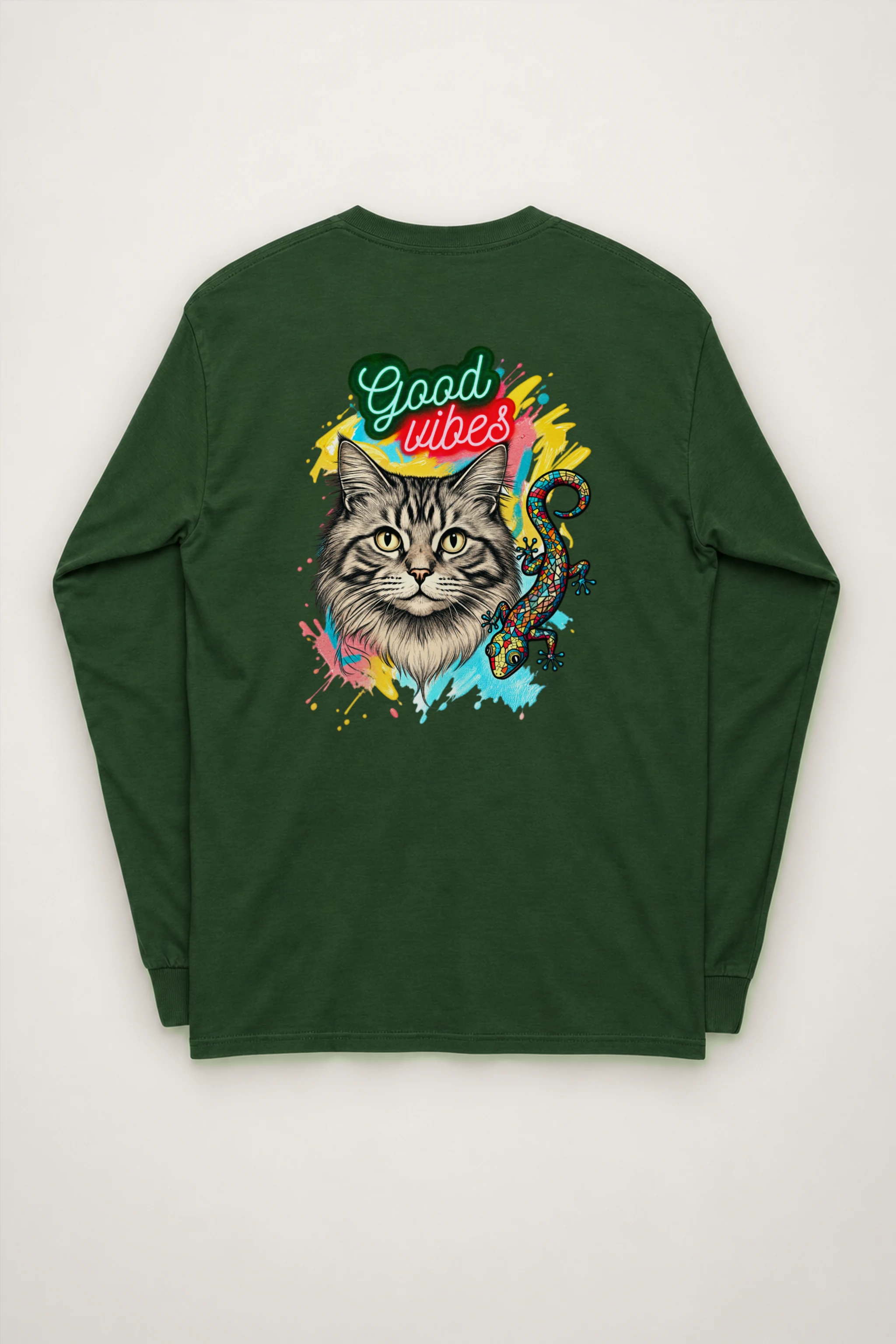 "Good Vibes Tabby" Unisex Longsleeve T-shirt