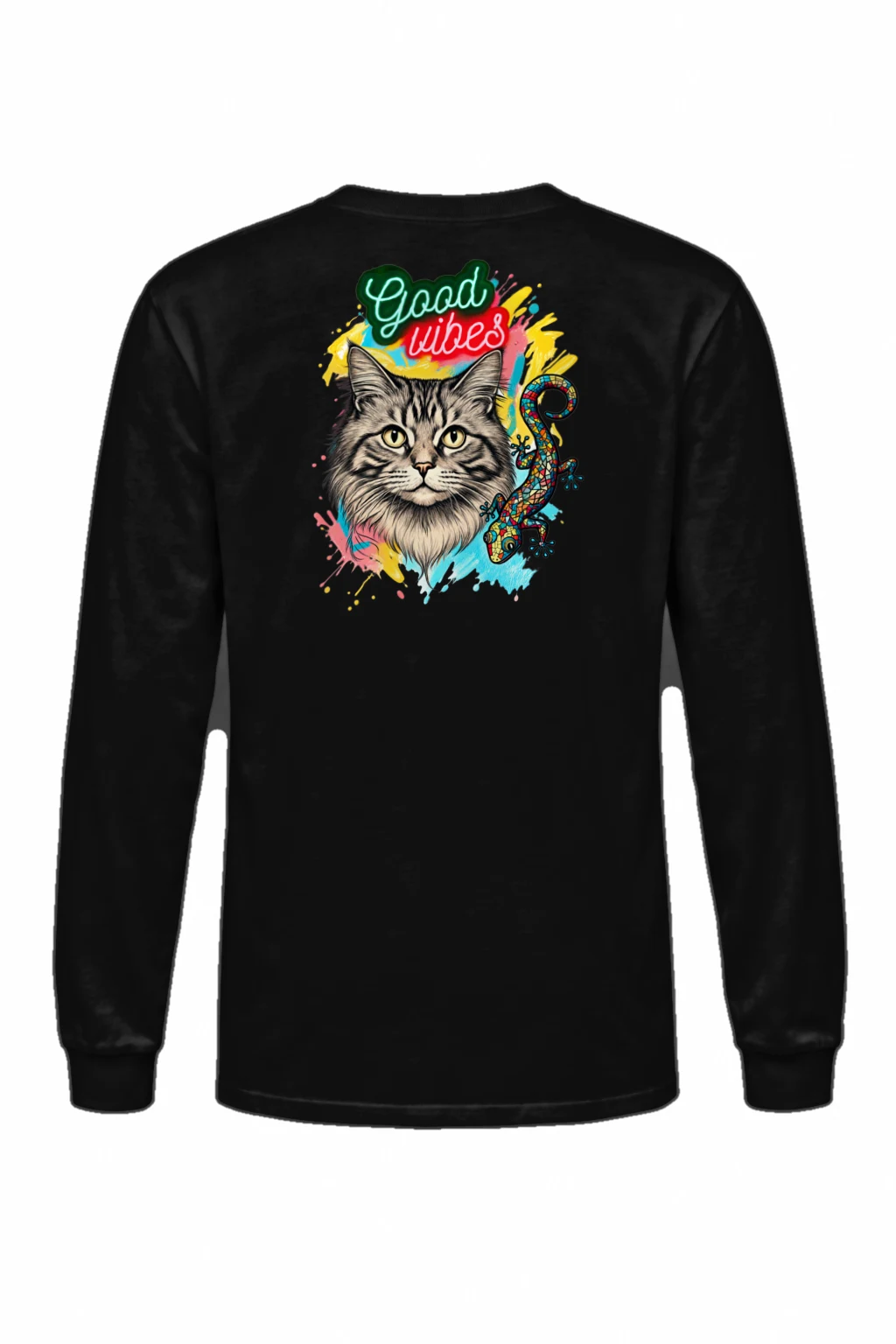 "Good Vibes Tabby" Unisex Longsleeve T-shirt | Gildan 2400