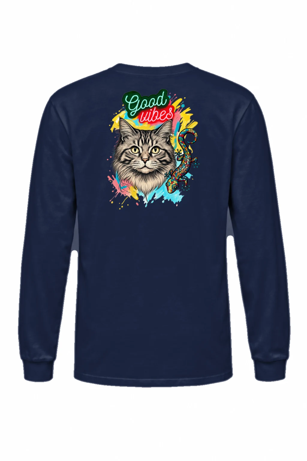 "Good Vibes Tabby" Unisex Longsleeve T-shirt | Gildan 2400