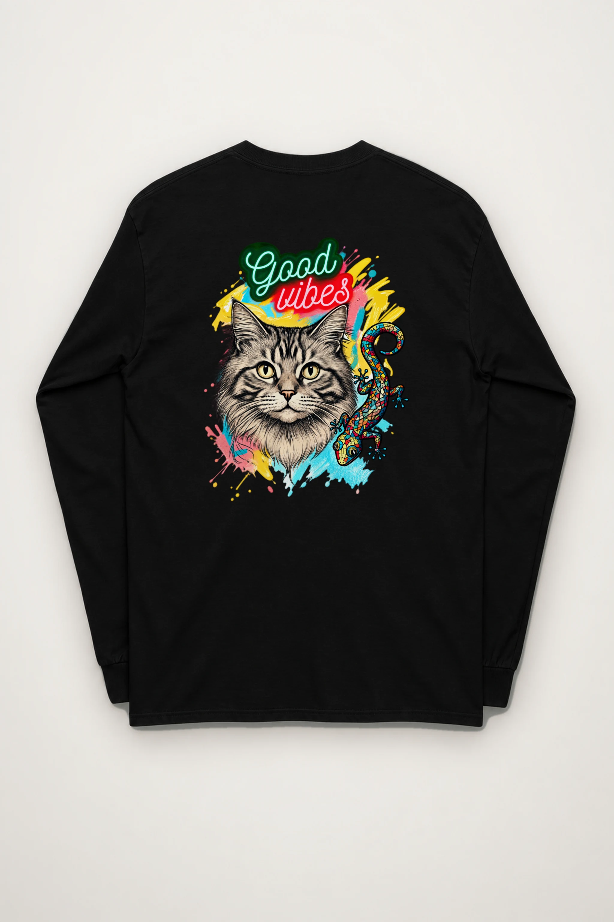 "Good Vibes Tabby" Unisex Longsleeve T-shirt
