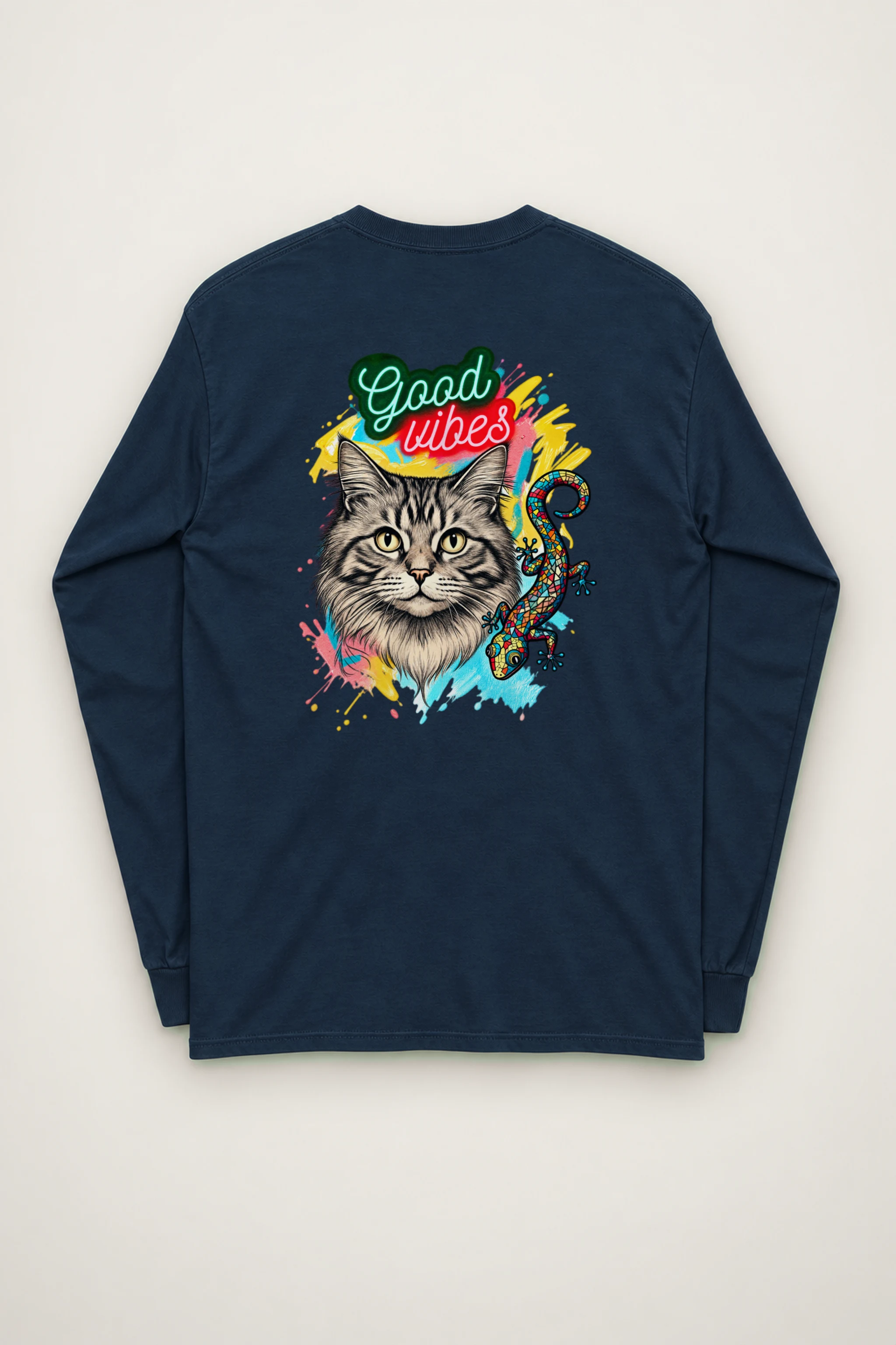 "Good Vibes Tabby" Unisex Longsleeve T-shirt