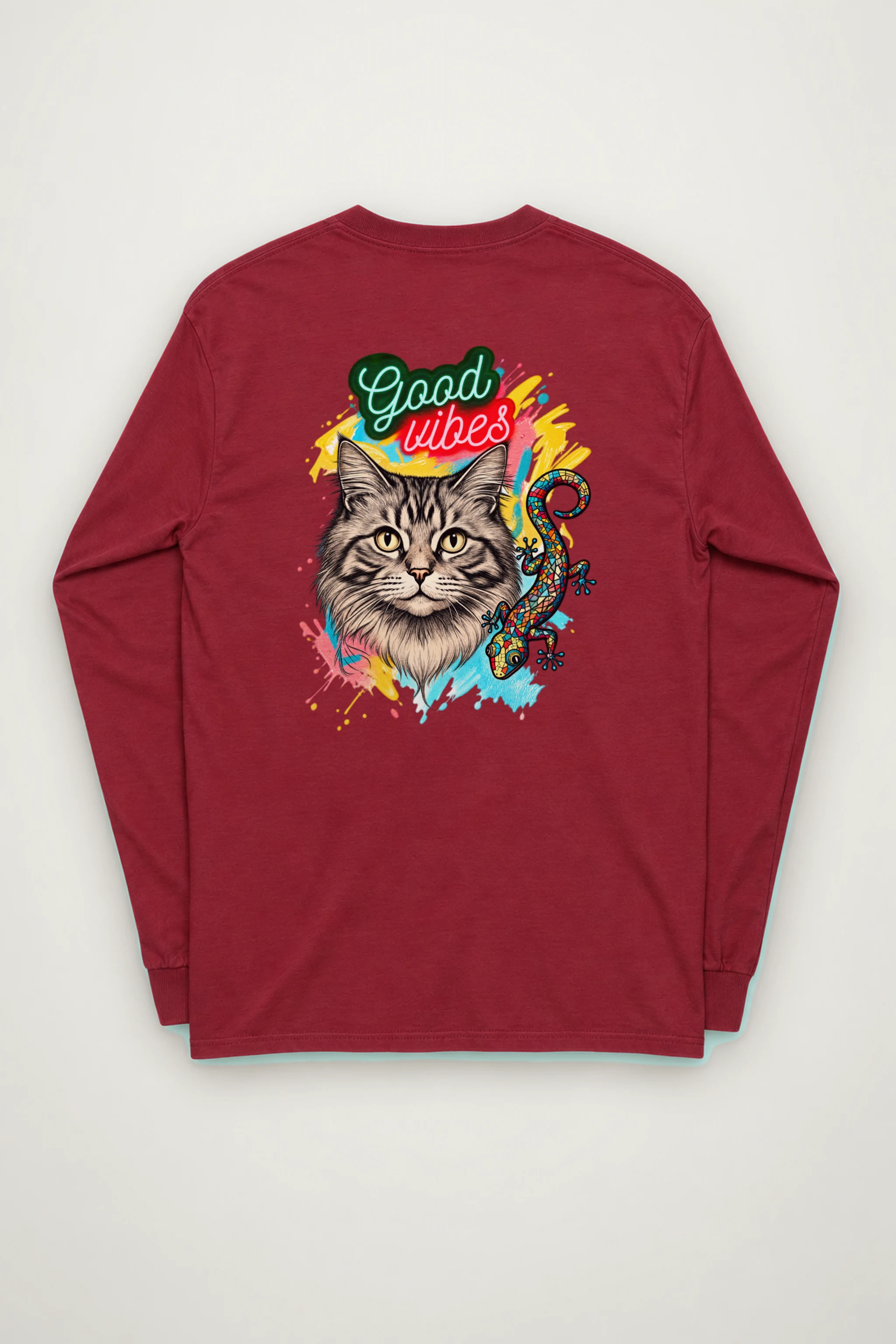 "Good Vibes Tabby" Unisex Longsleeve T-shirt
