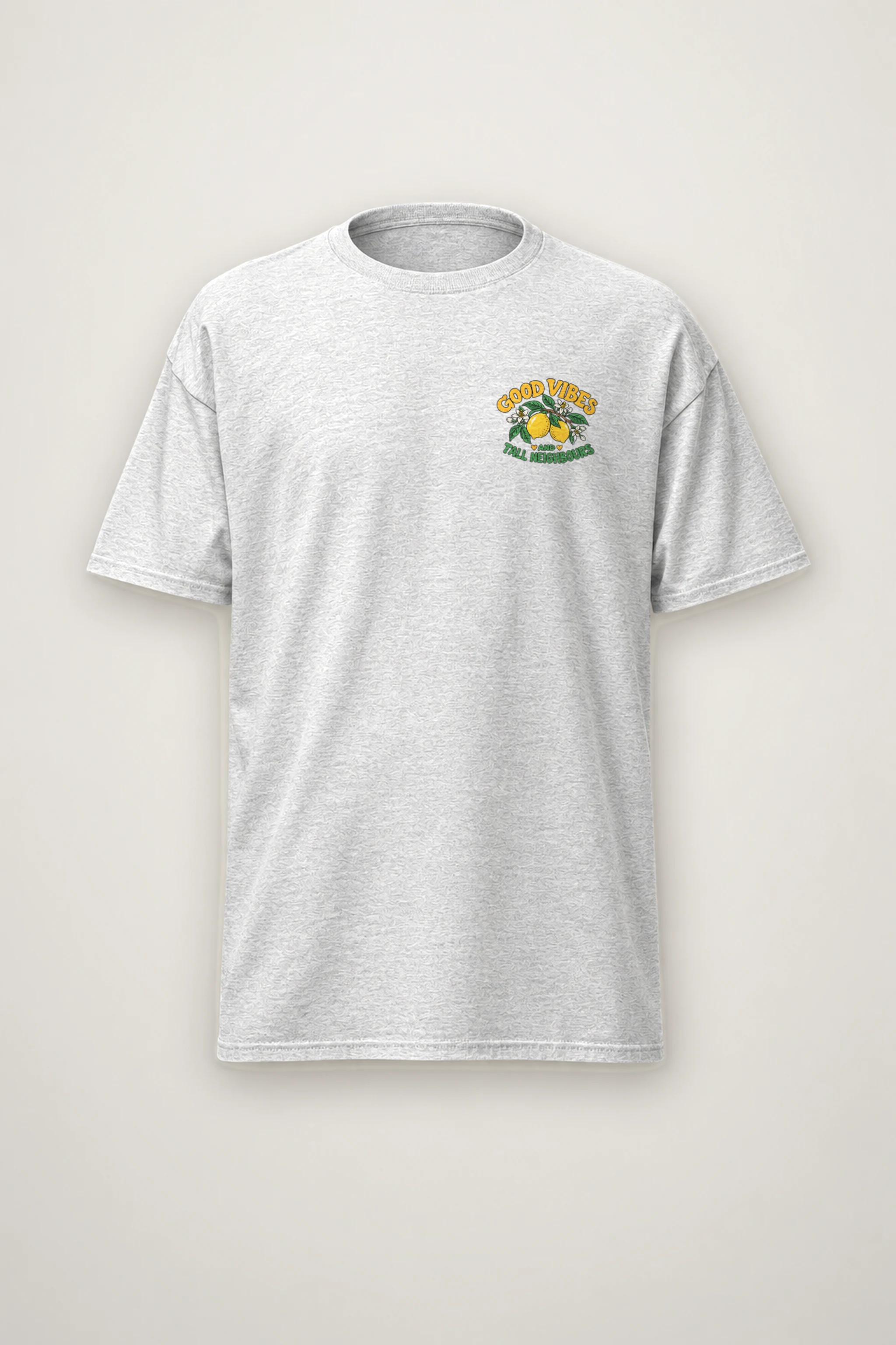 "Good Vibes Tall Neighbours" Heavyweight Unisex Crewneck T-shirt