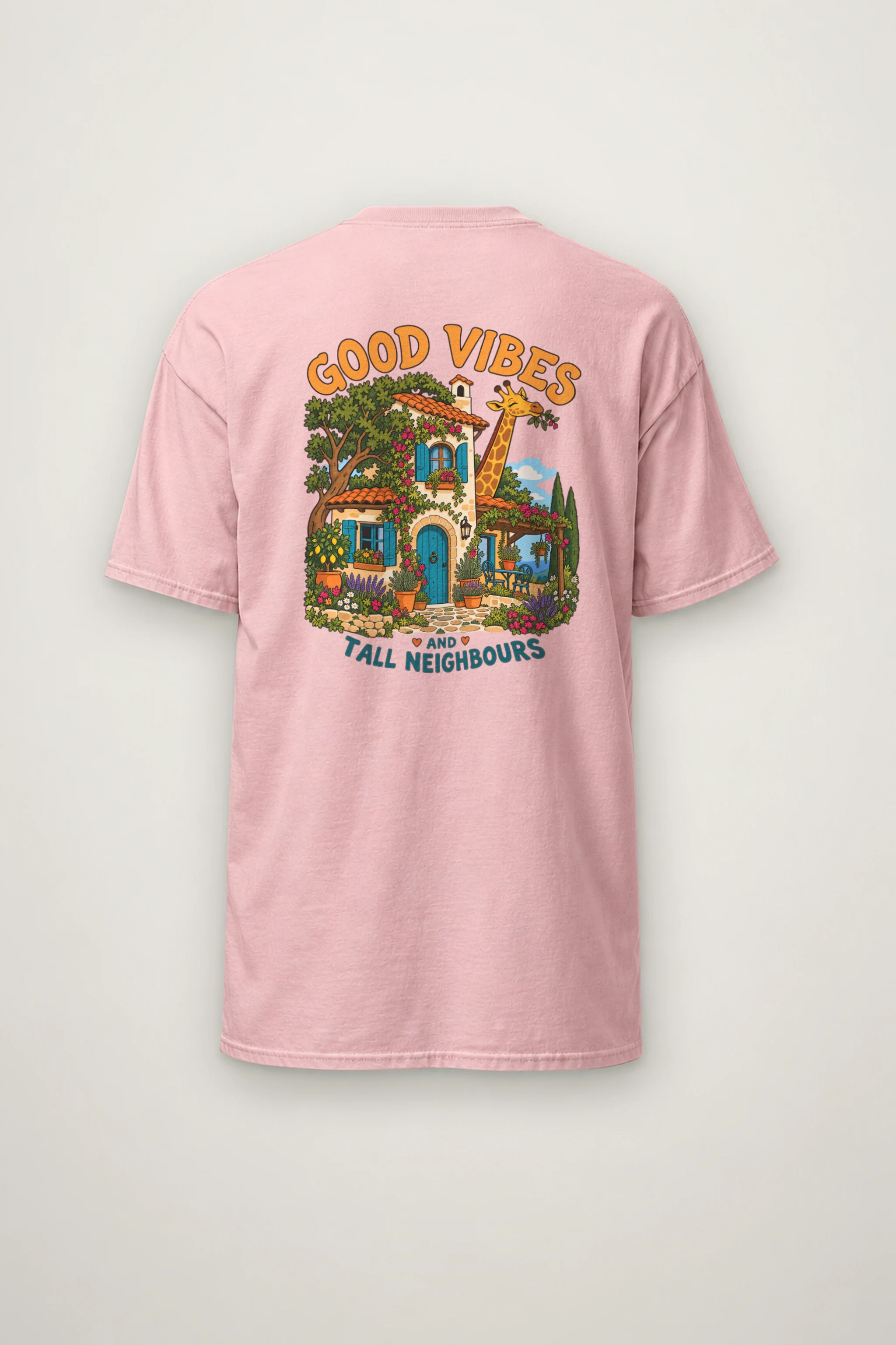 "Good Vibes Tall Neighbours" Heavyweight Unisex Crewneck T-shirt