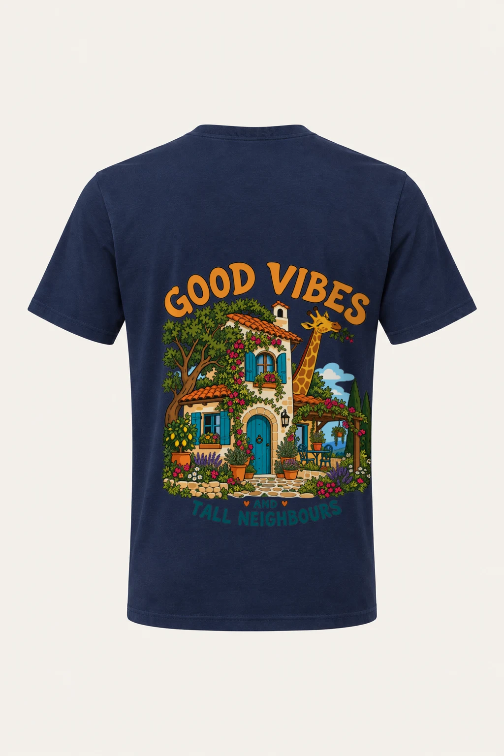 "Good Vibes Tall Neighbours" Heavyweight Unisex Crewneck T-shirt | Gildan 5000