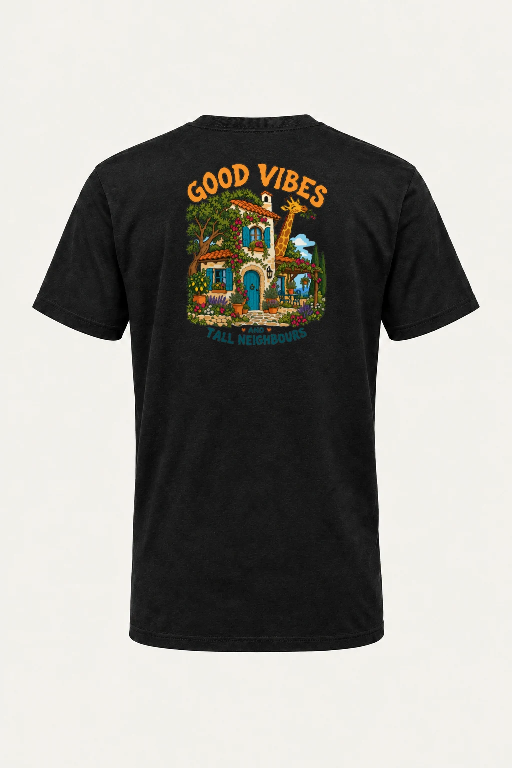 "Good Vibes Tall Neighbours" Heavyweight Unisex Crewneck T-shirt | Gildan 5000