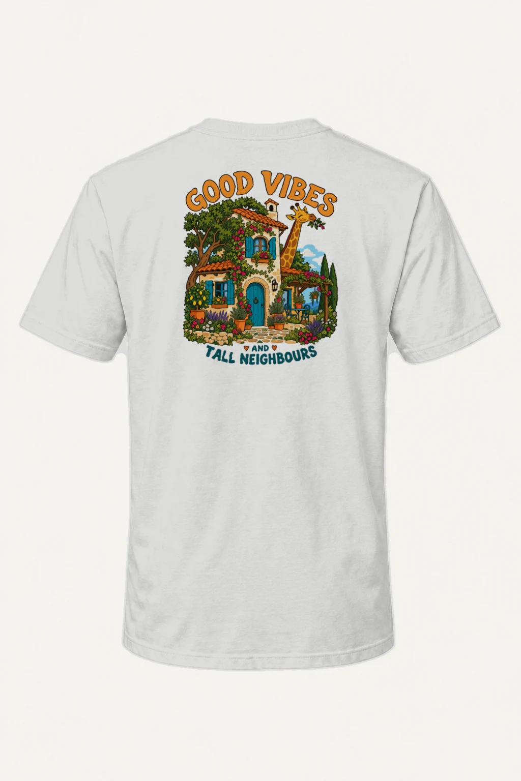 "Good Vibes Tall Neighbours" Heavyweight Unisex Crewneck T-shirt | Gildan 5000