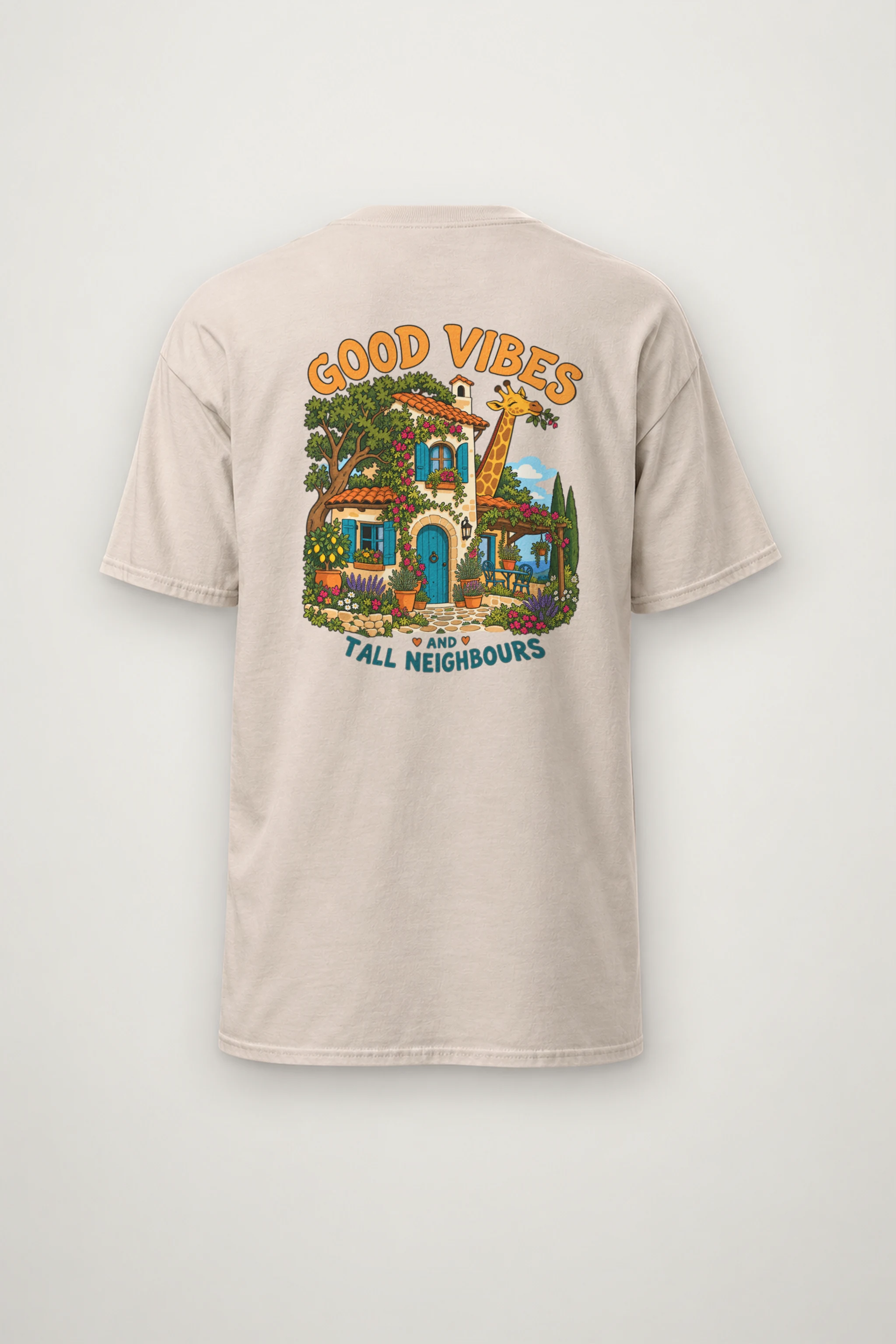 "Good Vibes Tall Neighbours" Heavyweight Unisex Crewneck T-shirt