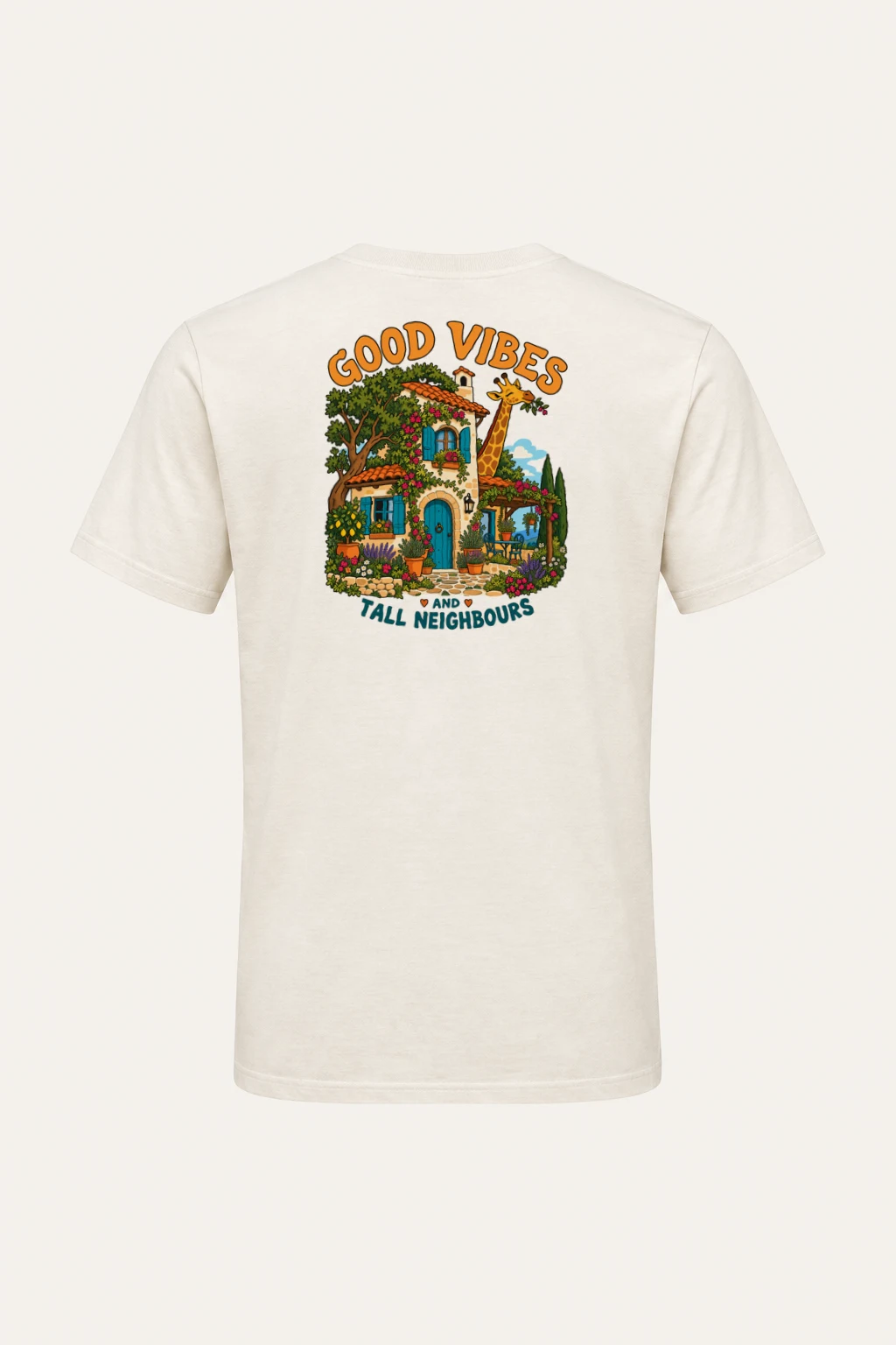 "Good Vibes Tall Neighbours" Heavyweight Unisex Crewneck T-shirt | Gildan 5000