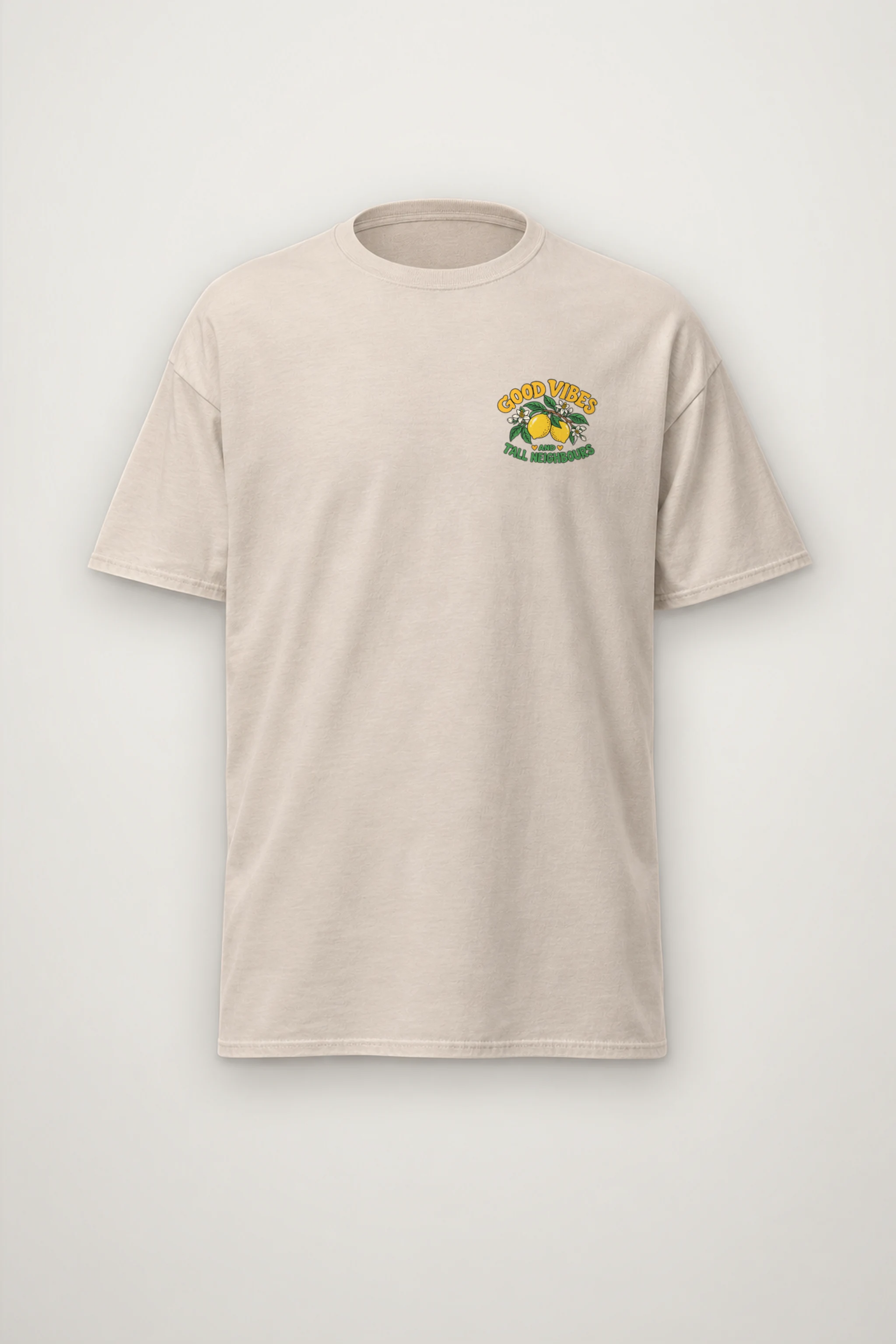 "Good Vibes Tall Neighbours" Heavyweight Unisex Crewneck T-shirt