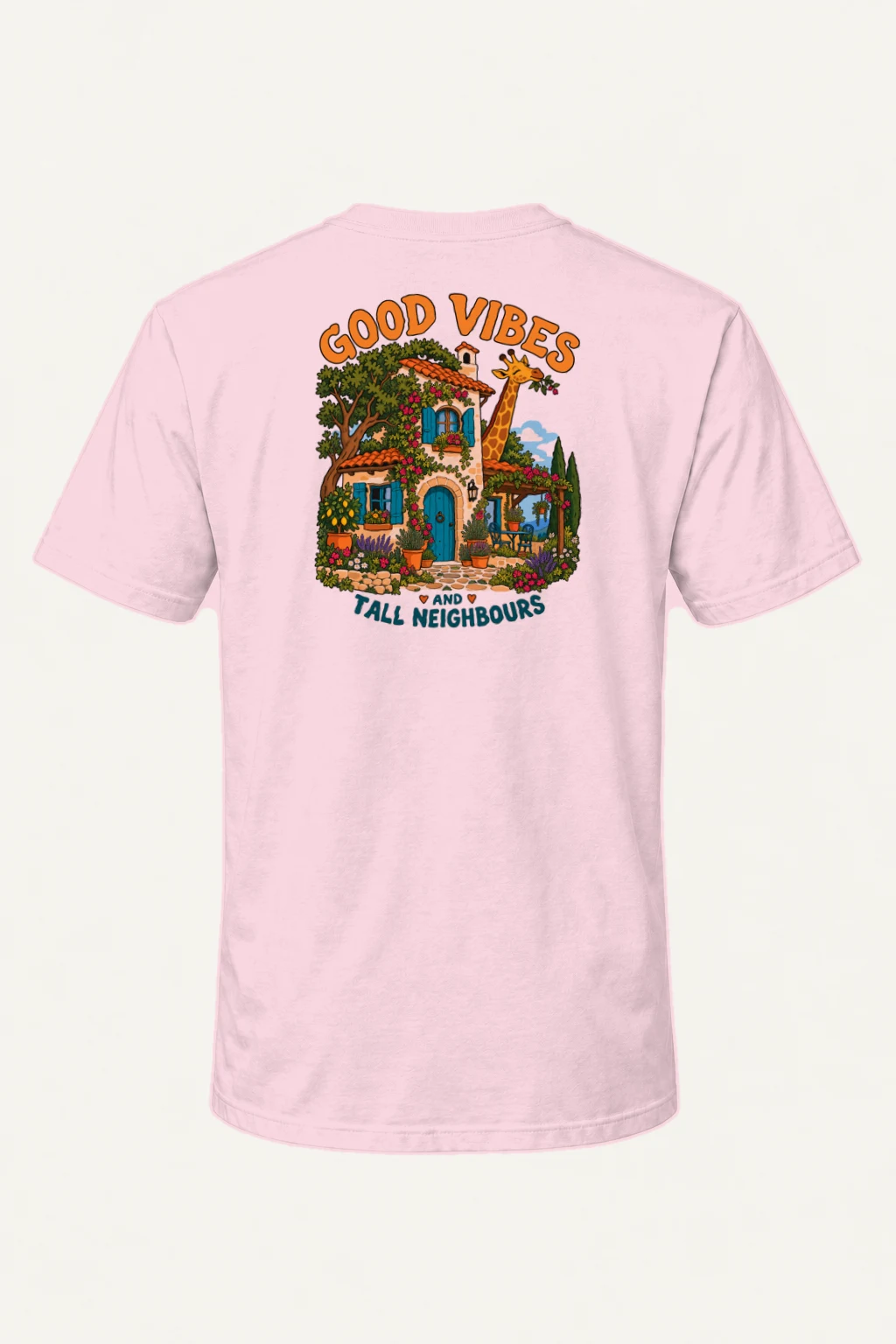 "Good Vibes Tall Neighbours" Heavyweight Unisex Crewneck T-shirt | Gildan 5000