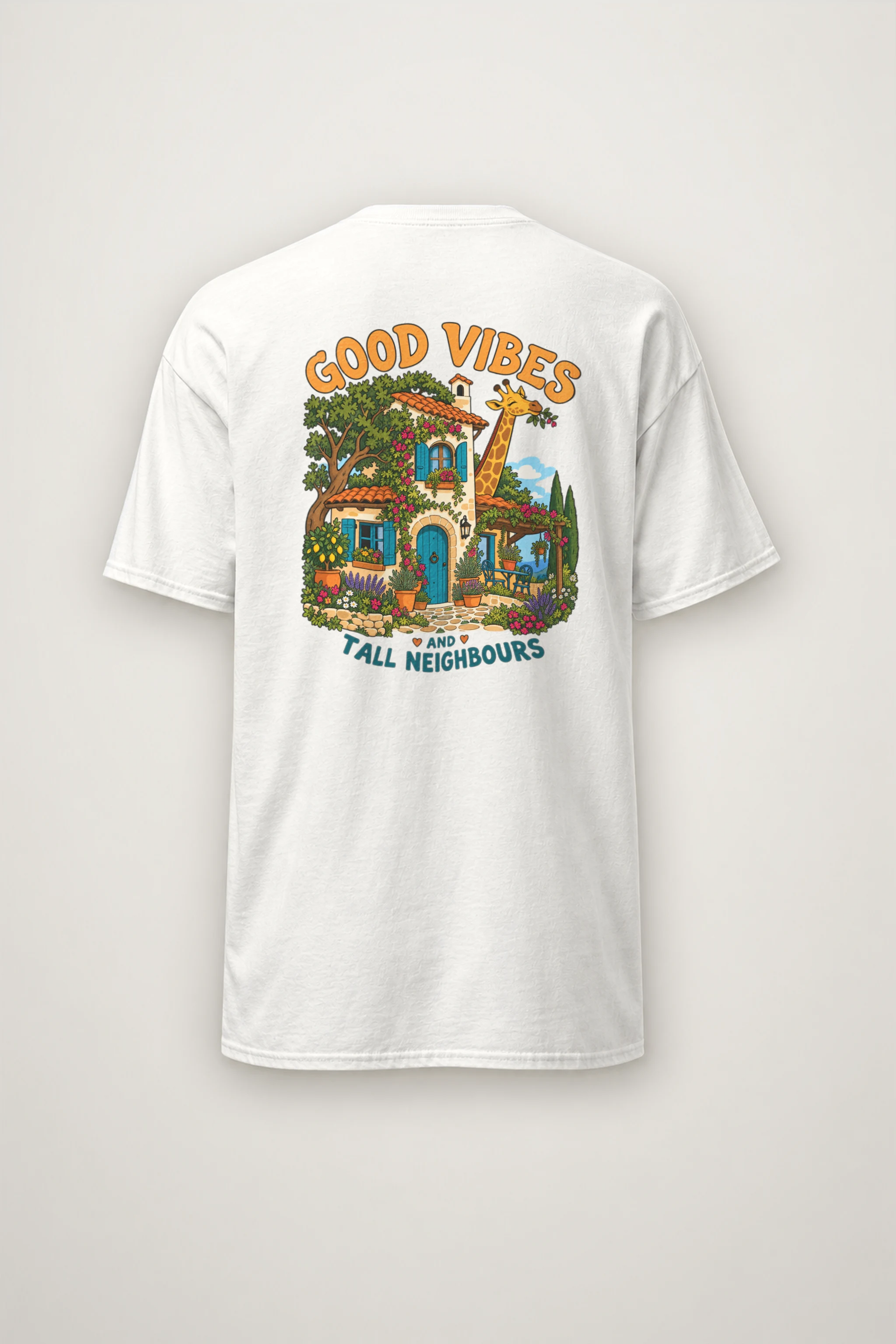 "Good Vibes Tall Neighbours" Heavyweight Unisex Crewneck T-shirt