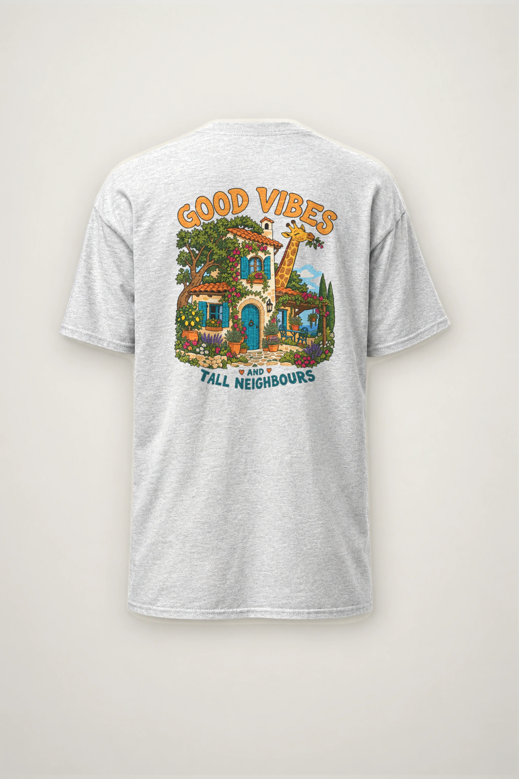 "Good Vibes Tall Neighbours" Heavyweight Unisex Crewneck T-shirt