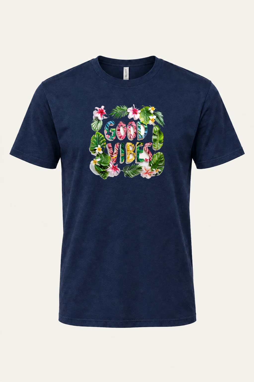 "Good Vibes Wreath" Heavyweight Unisex Crewneck T-shirt | Gildan 5000