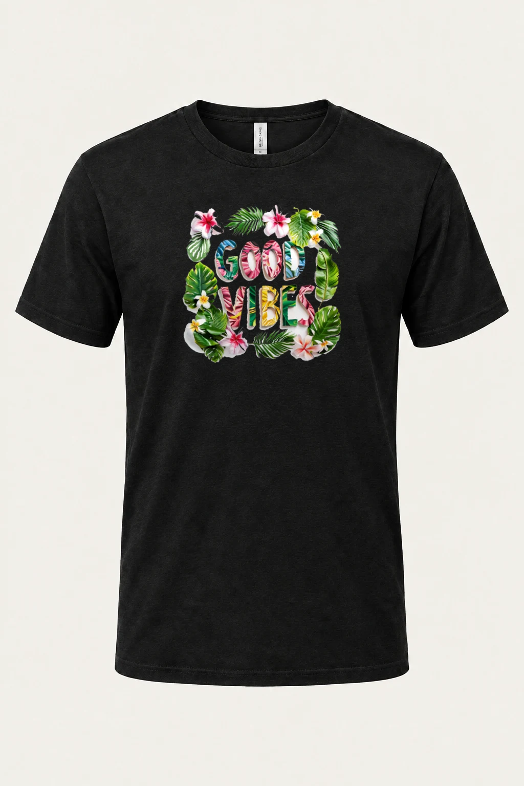 "Good Vibes Wreath" Heavyweight Unisex Crewneck T-shirt | Gildan 5000