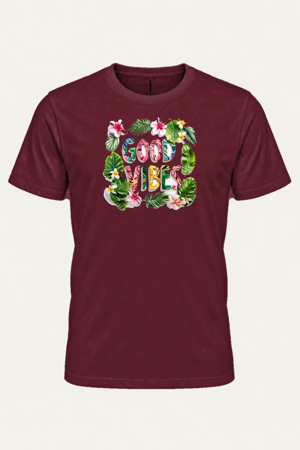 "Good Vibes Wreath" Heavyweight Unisex Crewneck T-shirt | Gildan 5000