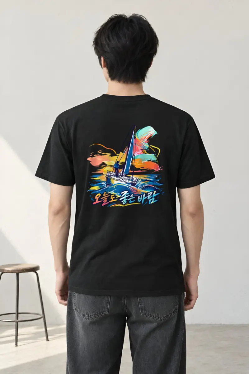 "Good Wind Today" Heavyweight Unisex Crewneck T-shirt