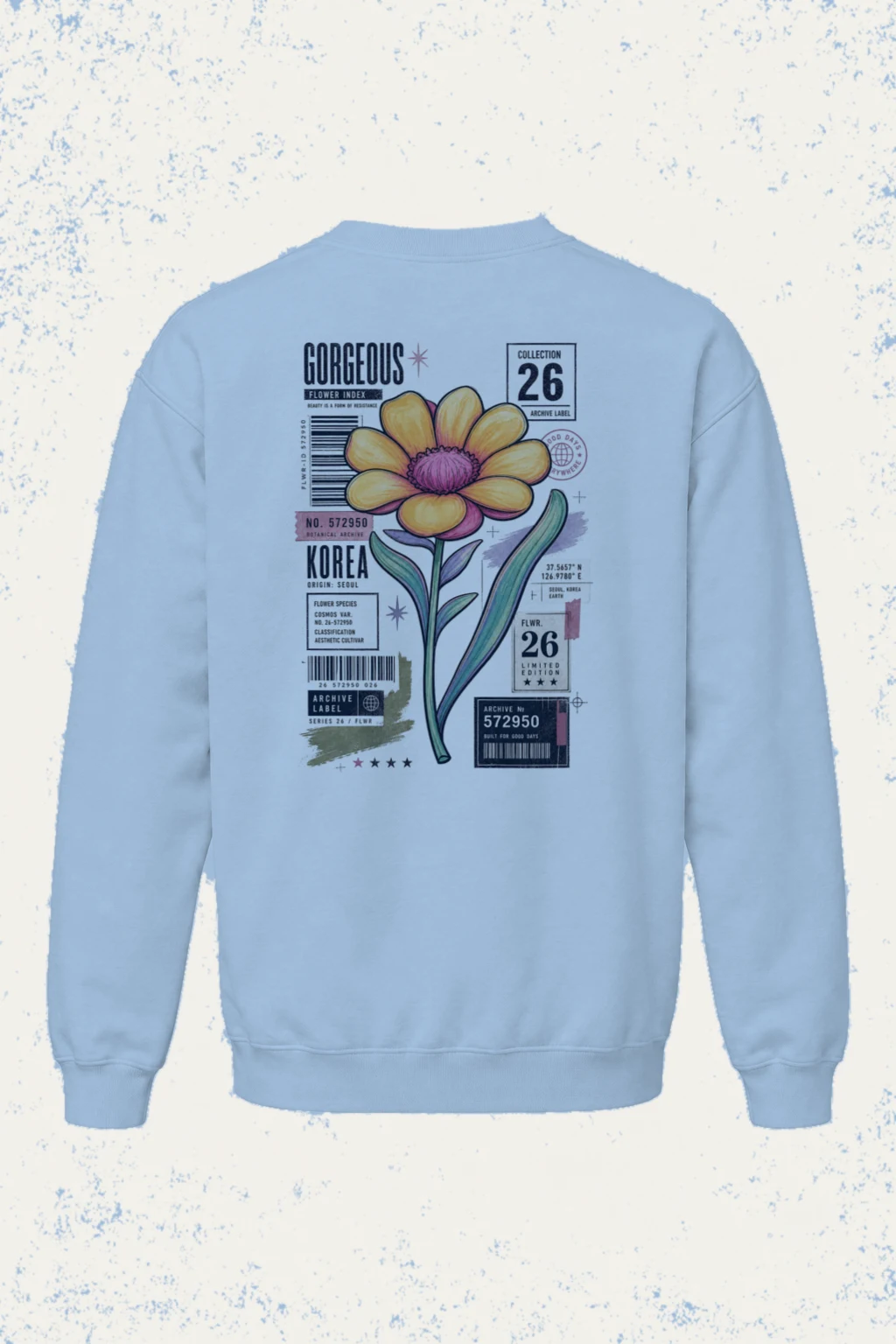 "Gorgeous Flower Index" Heavy Blend Unisex Crewneck Sweatshirt | Gildan 18000
