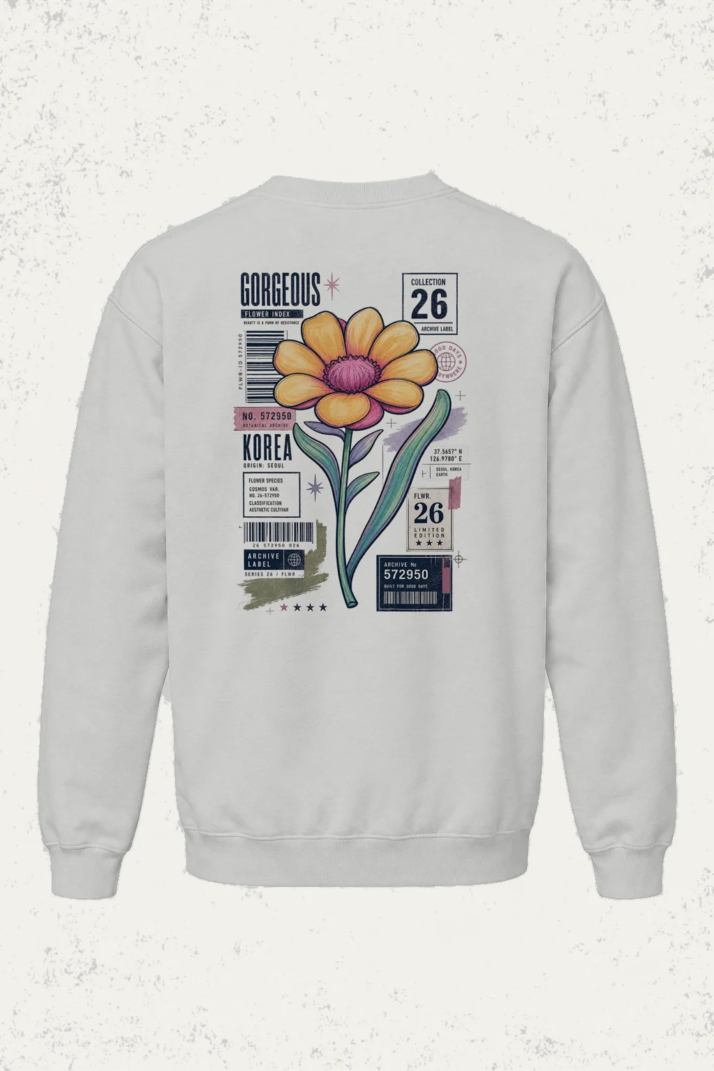 "Gorgeous Flower Index" Heavy Blend Unisex Crewneck Sweatshirt | Gildan 18000