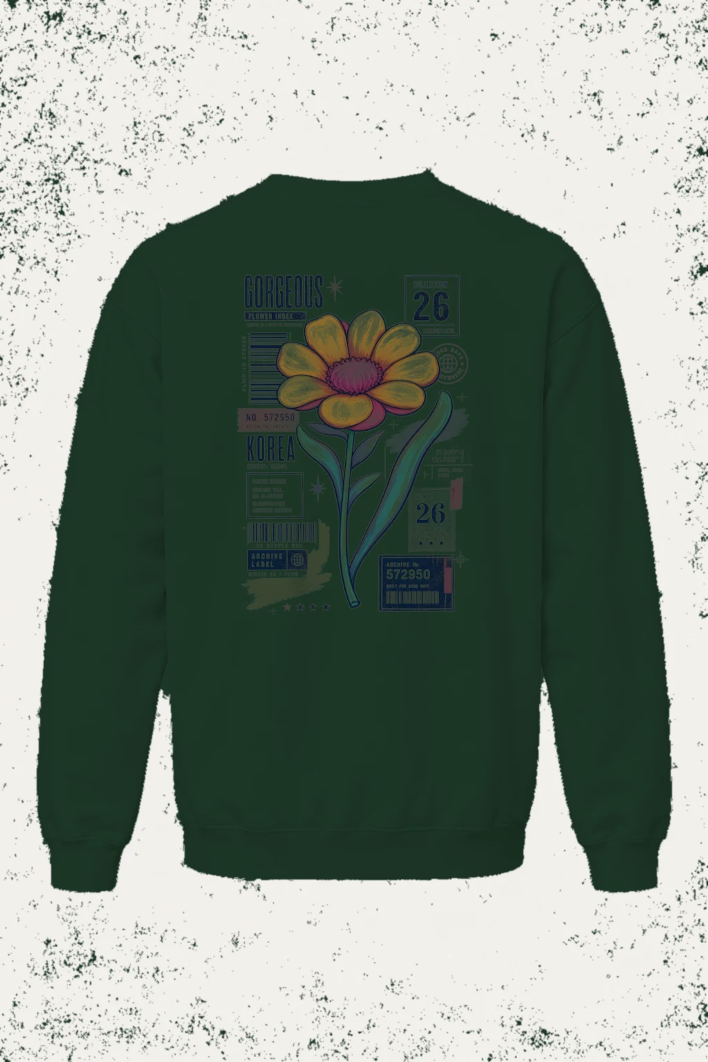 "Gorgeous Flower Index" Heavy Blend Unisex Crewneck Sweatshirt | Gildan 18000
