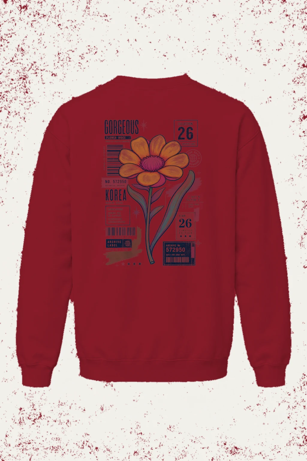 "Gorgeous Flower Index" Heavy Blend Unisex Crewneck Sweatshirt | Gildan 18000
