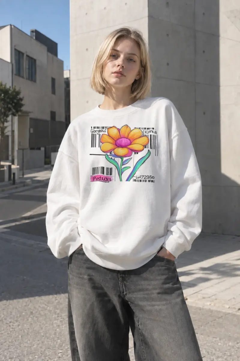 "Gorgeous Korea Bloom" Heavy Blend Unisex Crewneck Sweatshirt | Gildan 18000