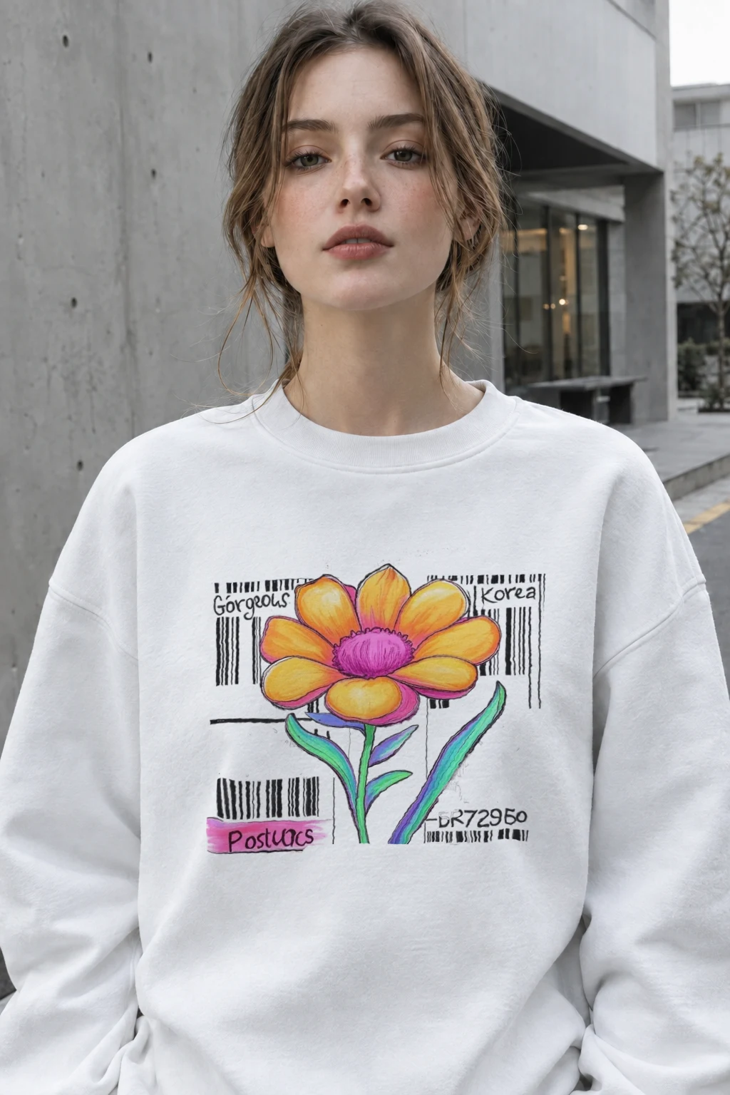"Gorgeous Korea Bloom" Heavy Blend Unisex Crewneck Sweatshirt | Gildan 18000
