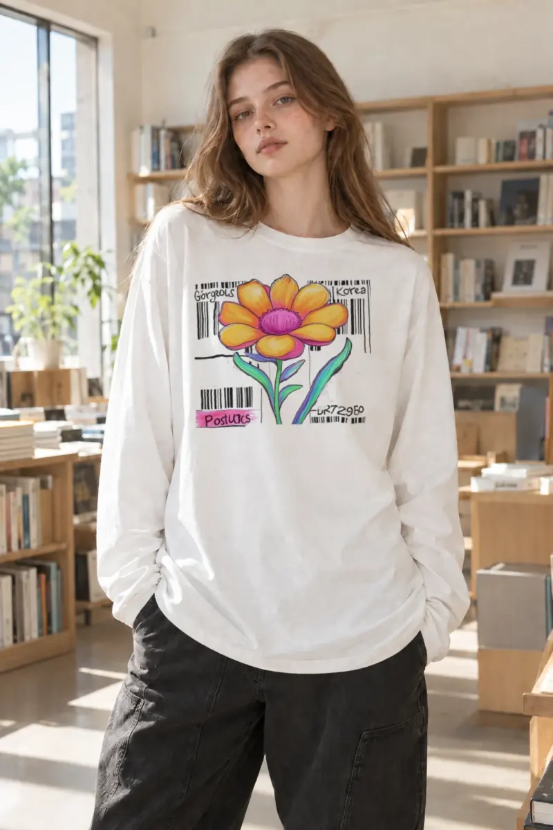 "Gorgeous Korea Bloom" Unisex Longsleeve T-shirt | Gildan 2400