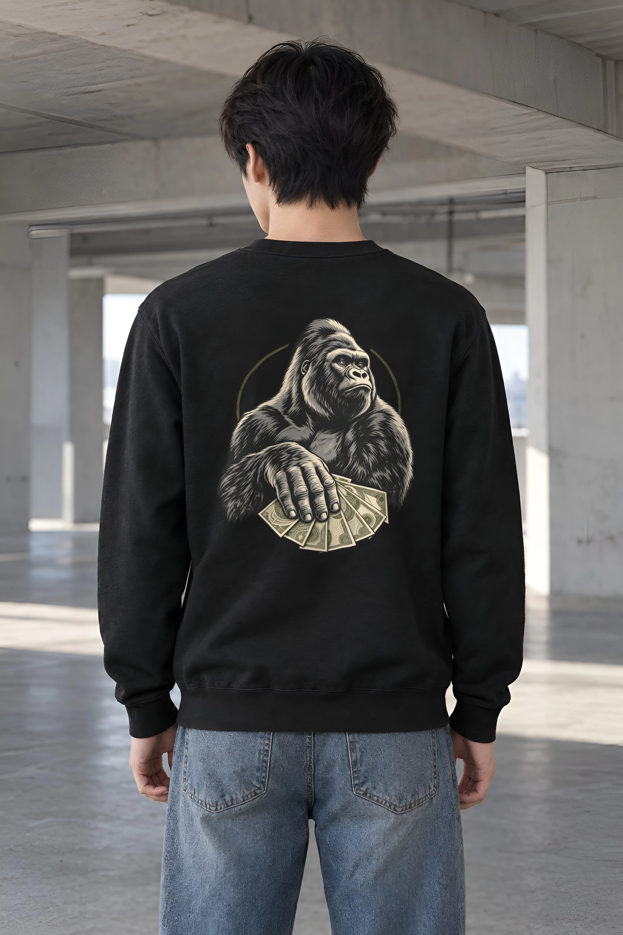 "Gorilla Cash Fan" Heavy Blend Unisex Crewneck Sweatshirt