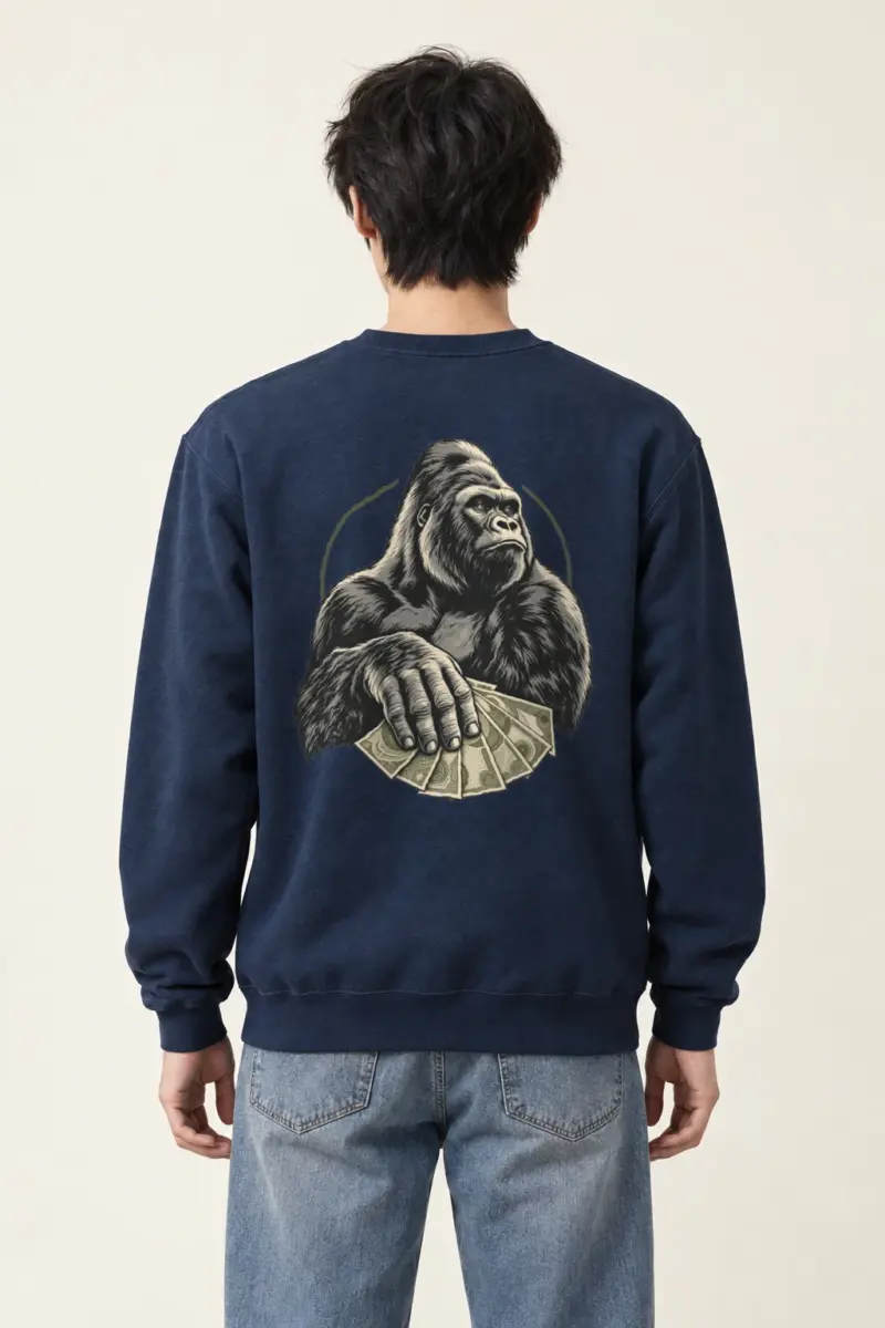 "Gorilla Cash Fan" Heavy Blend Unisex Crewneck Sweatshirt | Gildan 18000