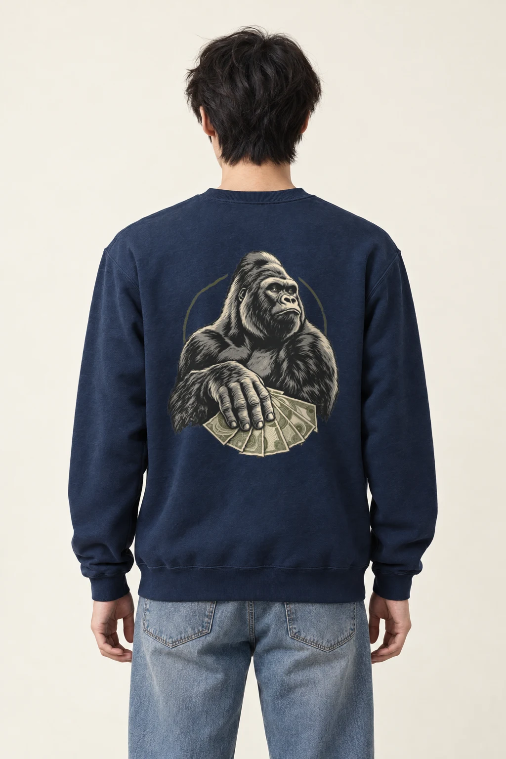 "Gorilla Cash Fan" Heavy Blend Unisex Crewneck Sweatshirt | Gildan 18000