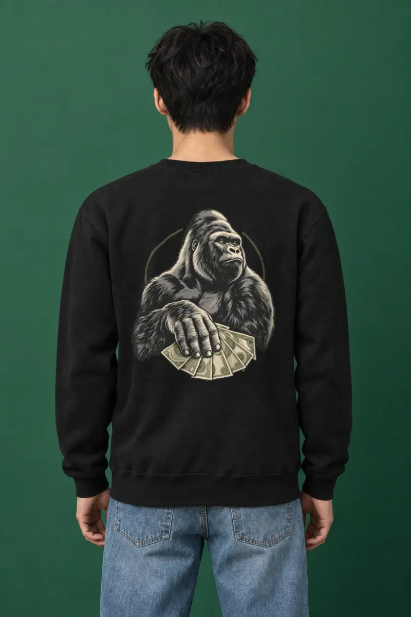"Gorilla Cash Fan" Heavy Blend Unisex Crewneck Sweatshirt | Gildan 18000