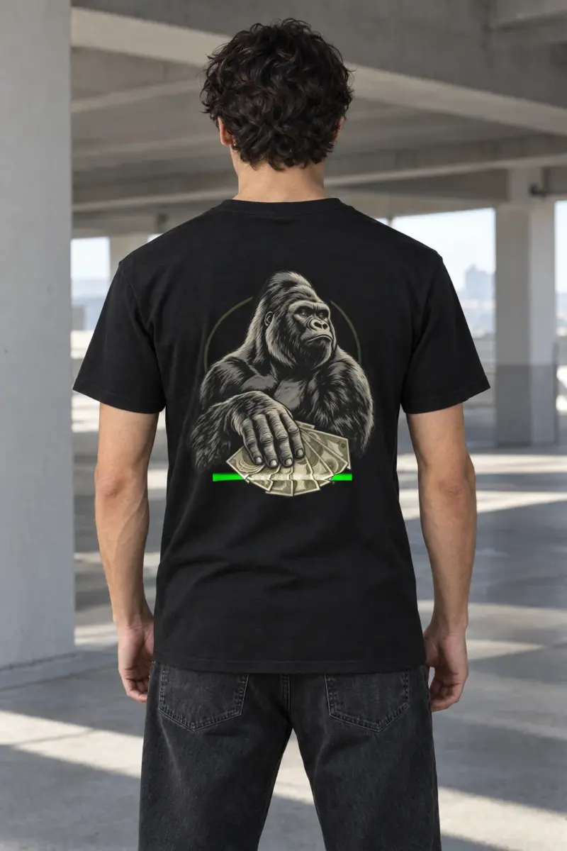 "Gorilla Cash Fan" Heavyweight Unisex Crewneck T-shirt | Gildan 5000