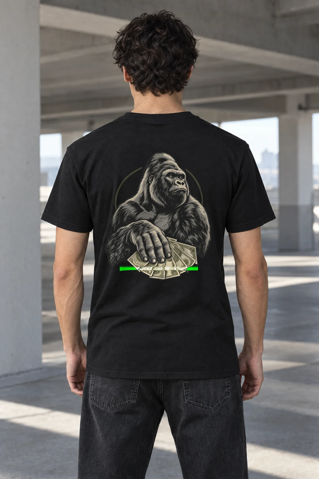 "Gorilla Cash Fan" Heavyweight Unisex Crewneck T-shirt | Gildan 5000