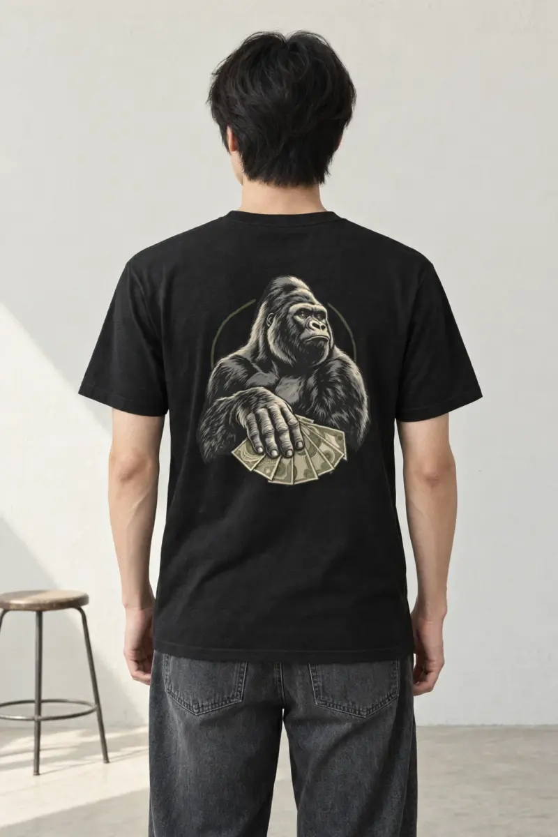 "Gorilla Cash Fan" Heavyweight Unisex Crewneck T-shirt | Gildan 5000