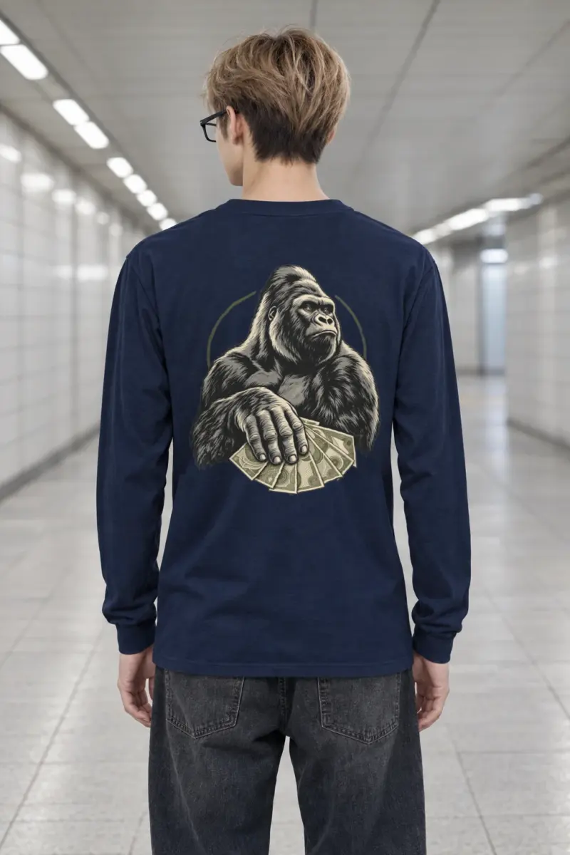 "Gorilla Cash Fan" Unisex Longsleeve T-shirt | Gildan 2400