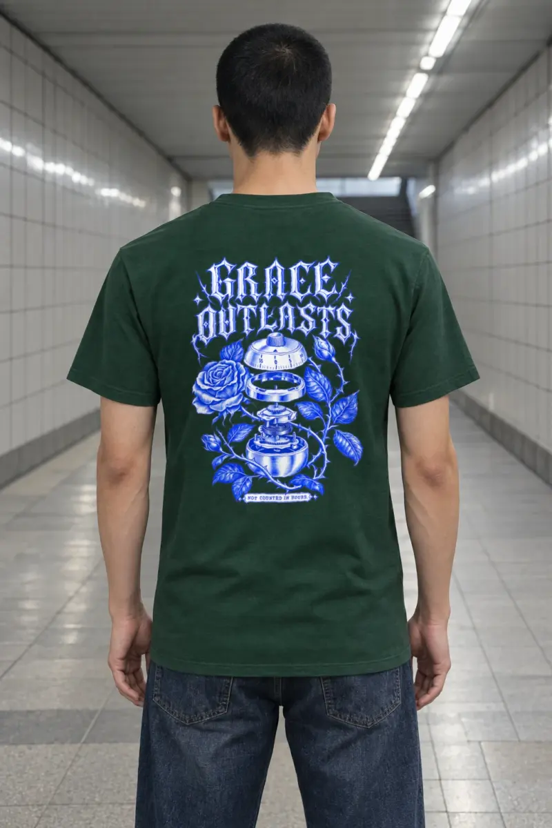 “Grace Outlasts” Heavyweight Unisex Crewneck T-shirt | Gildan 5000
