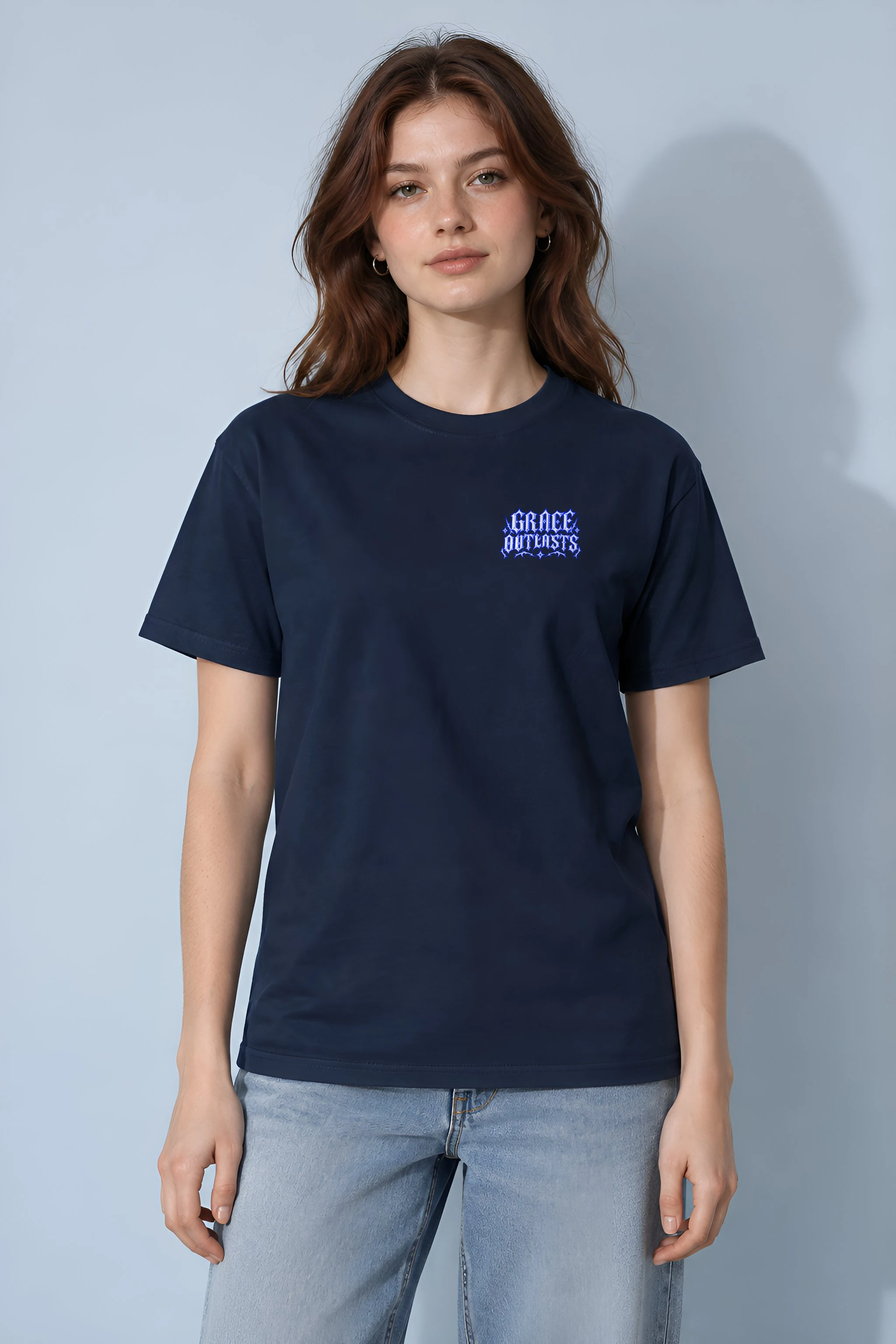 "Grace Outlasts" Heavyweight Unisex Crewneck T-shirt