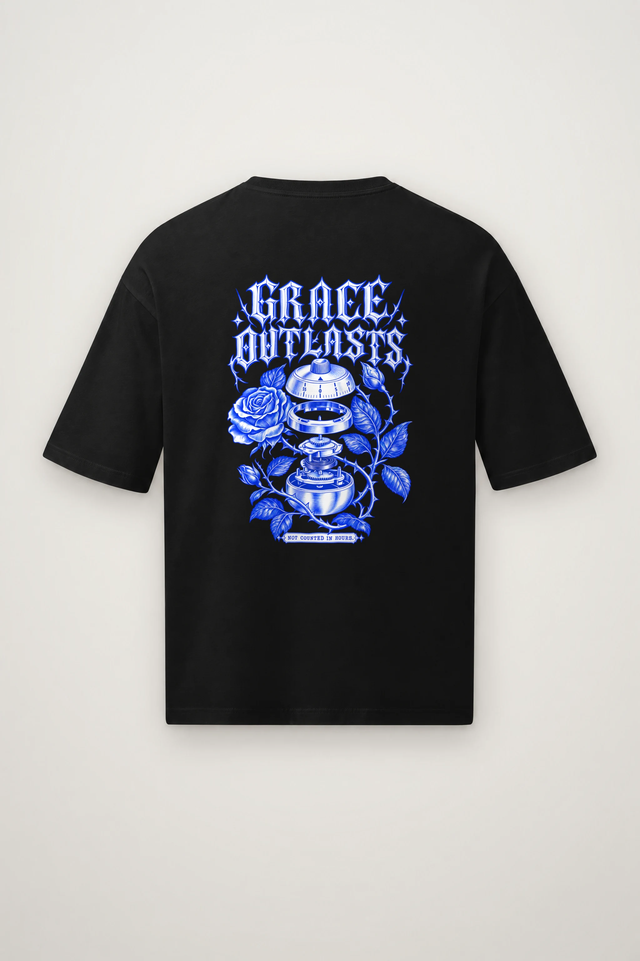 "Grace Outlasts" Men's Oversized Heavyweight Crewneck T-Shirt