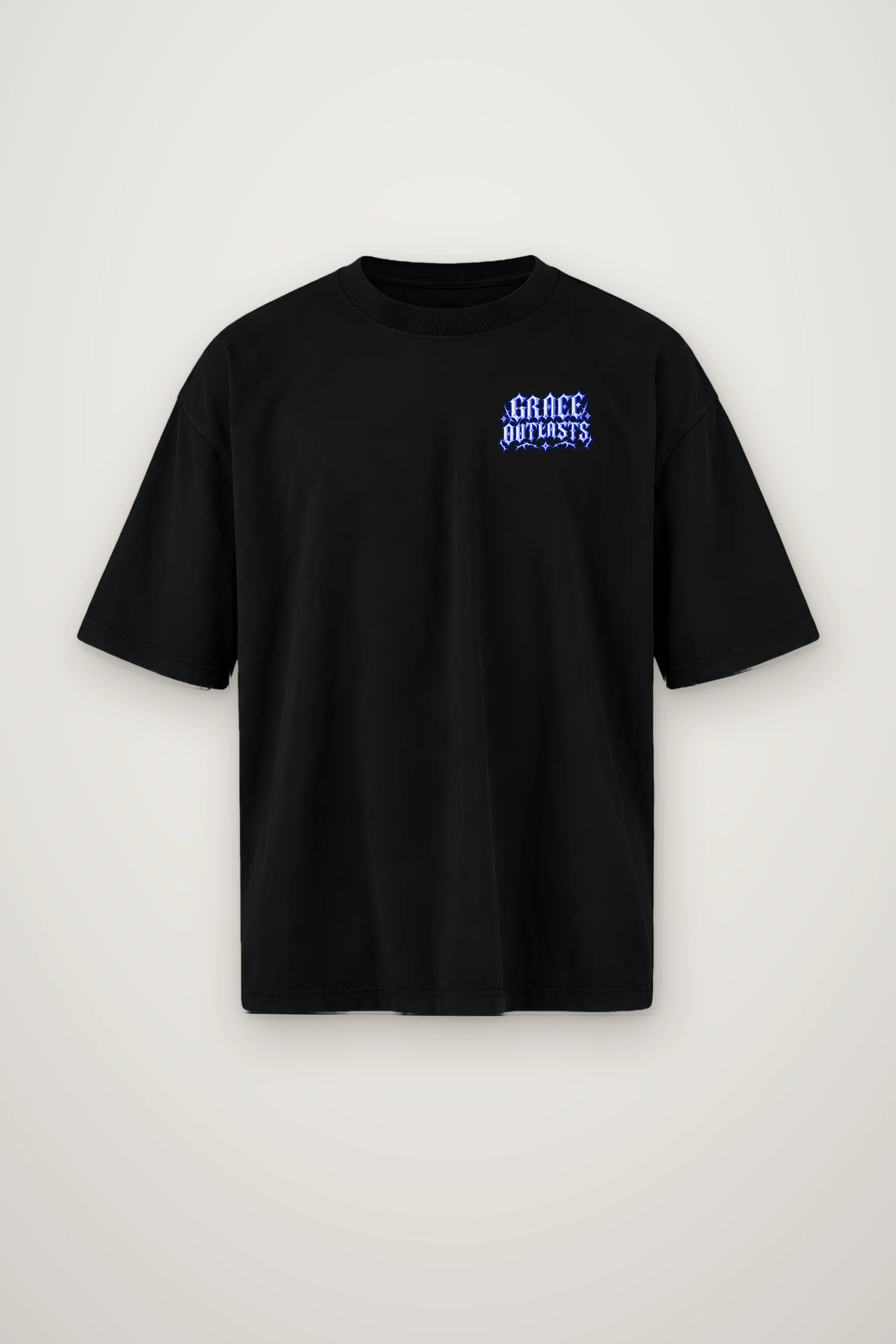 "Grace Outlasts" Men's Oversized Heavyweight Crewneck T-Shirt