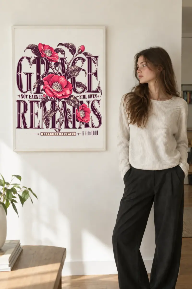 "Grace Remains" Premium Wooden Framed Poster