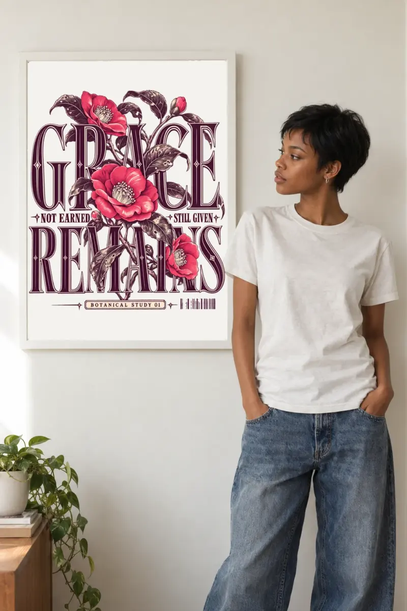 "Grace Remains" Premium Wooden Framed Poster