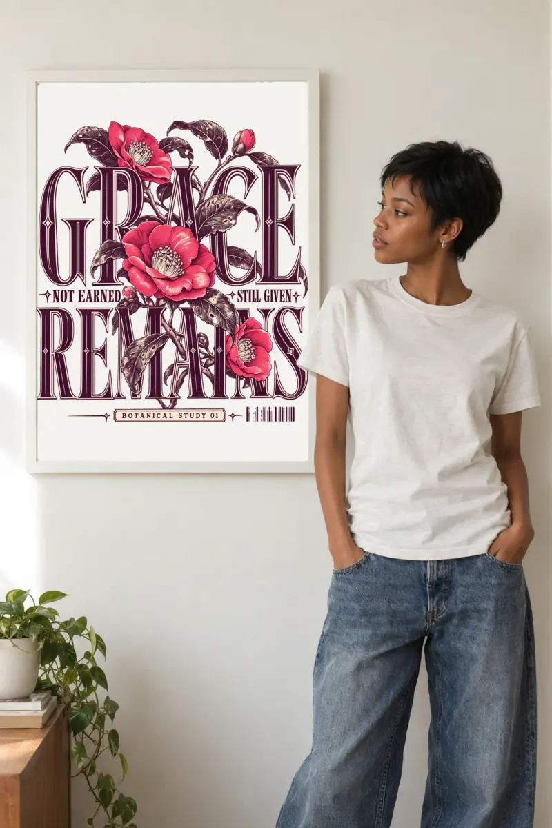 "Grace Remains" Premium Wooden Framed Poster