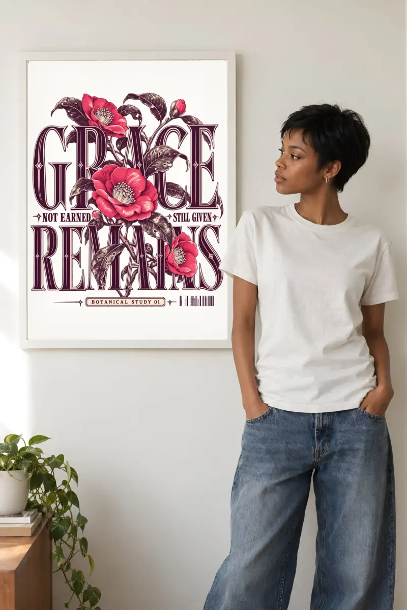 "Grace Remains" Premium Wooden Framed Poster