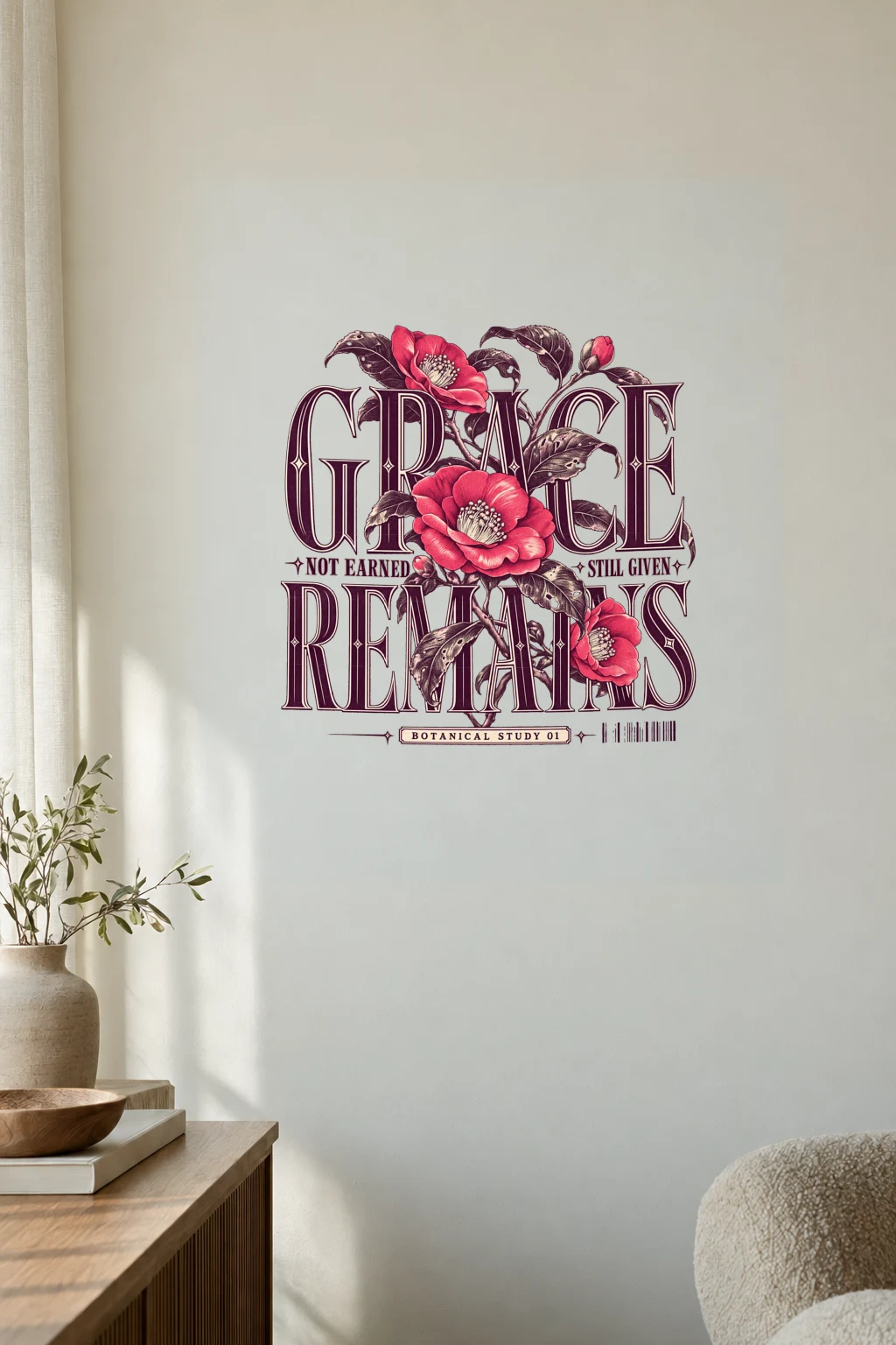 "Grace Remains" Premium Wooden Framed Poster