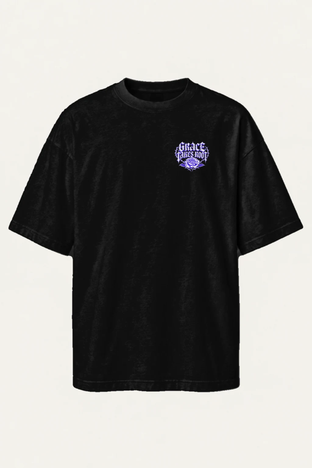 "Grace Takes Root" Men's Oversized Heavyweight Crewneck T-Shirt | Shaka Wear SHMHSS
