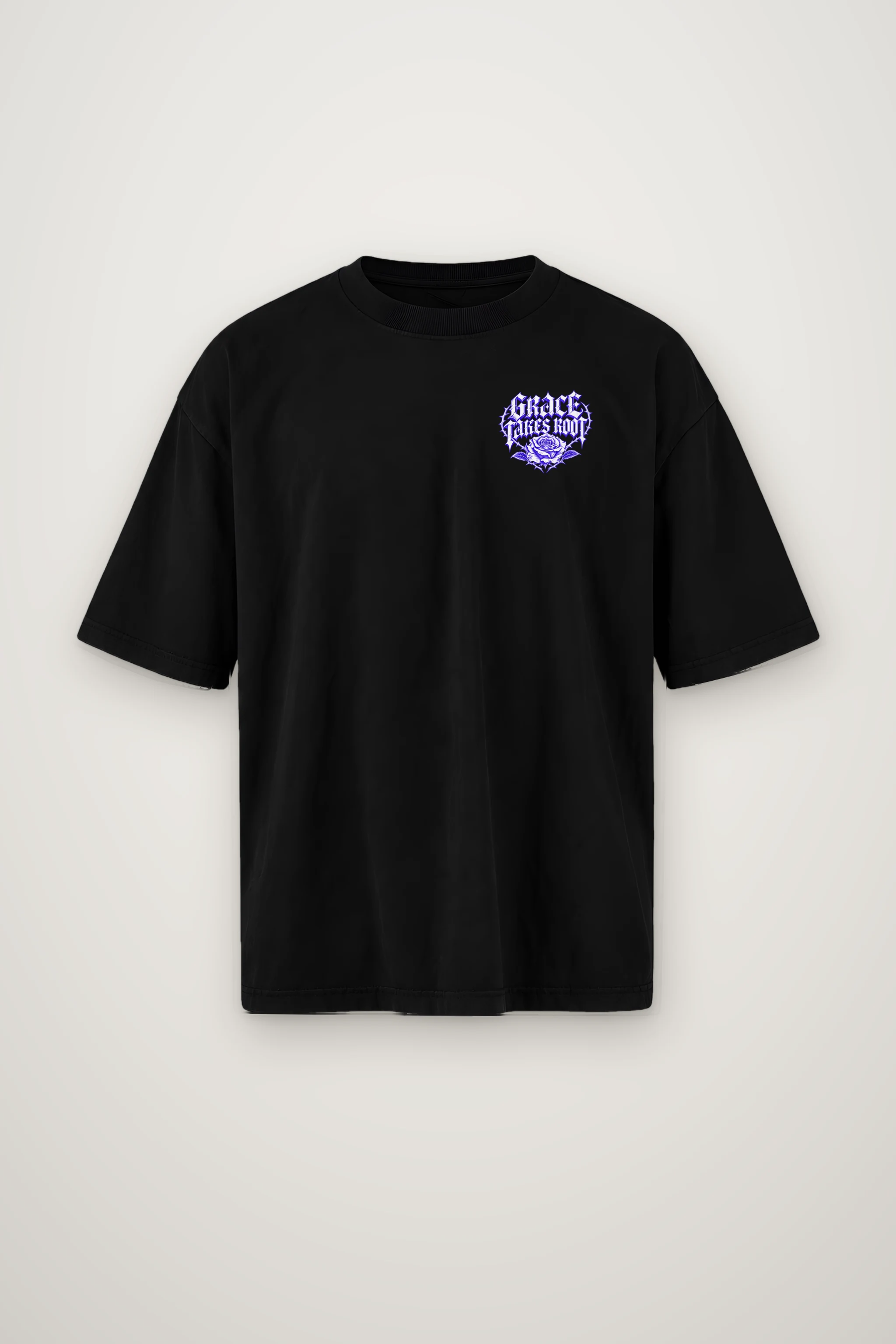 "Grace Takes Root" Men's Oversized Heavyweight Crewneck T-Shirt