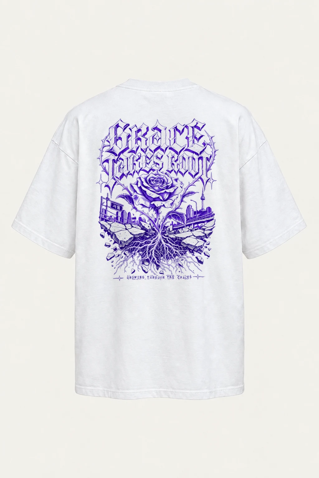 "Grace Takes Root" Men's Oversized Heavyweight Crewneck T-Shirt | Shaka Wear SHMHSS