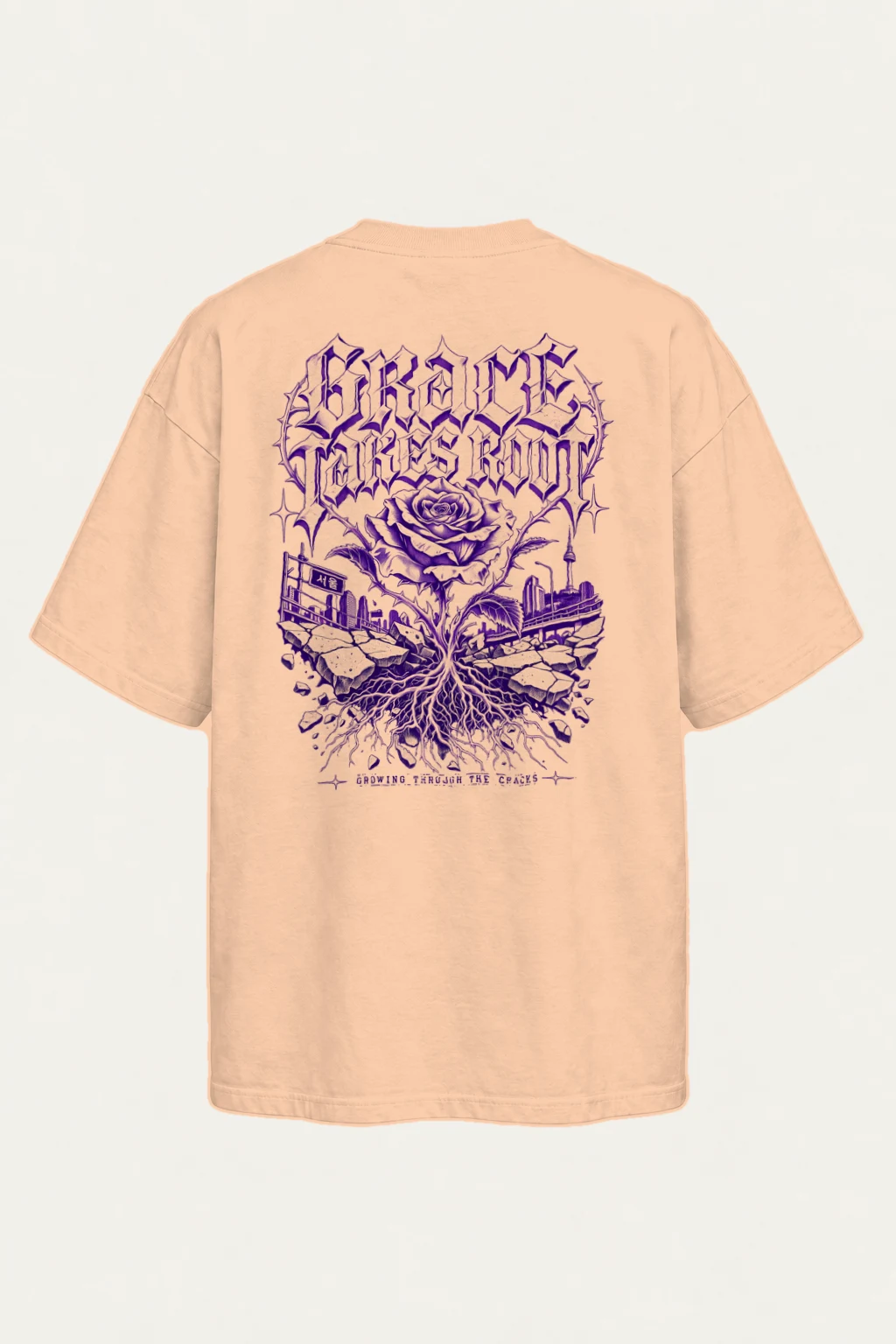 "Grace Takes Root" Men's Oversized Heavyweight Crewneck T-Shirt | Shaka Wear SHMHSS