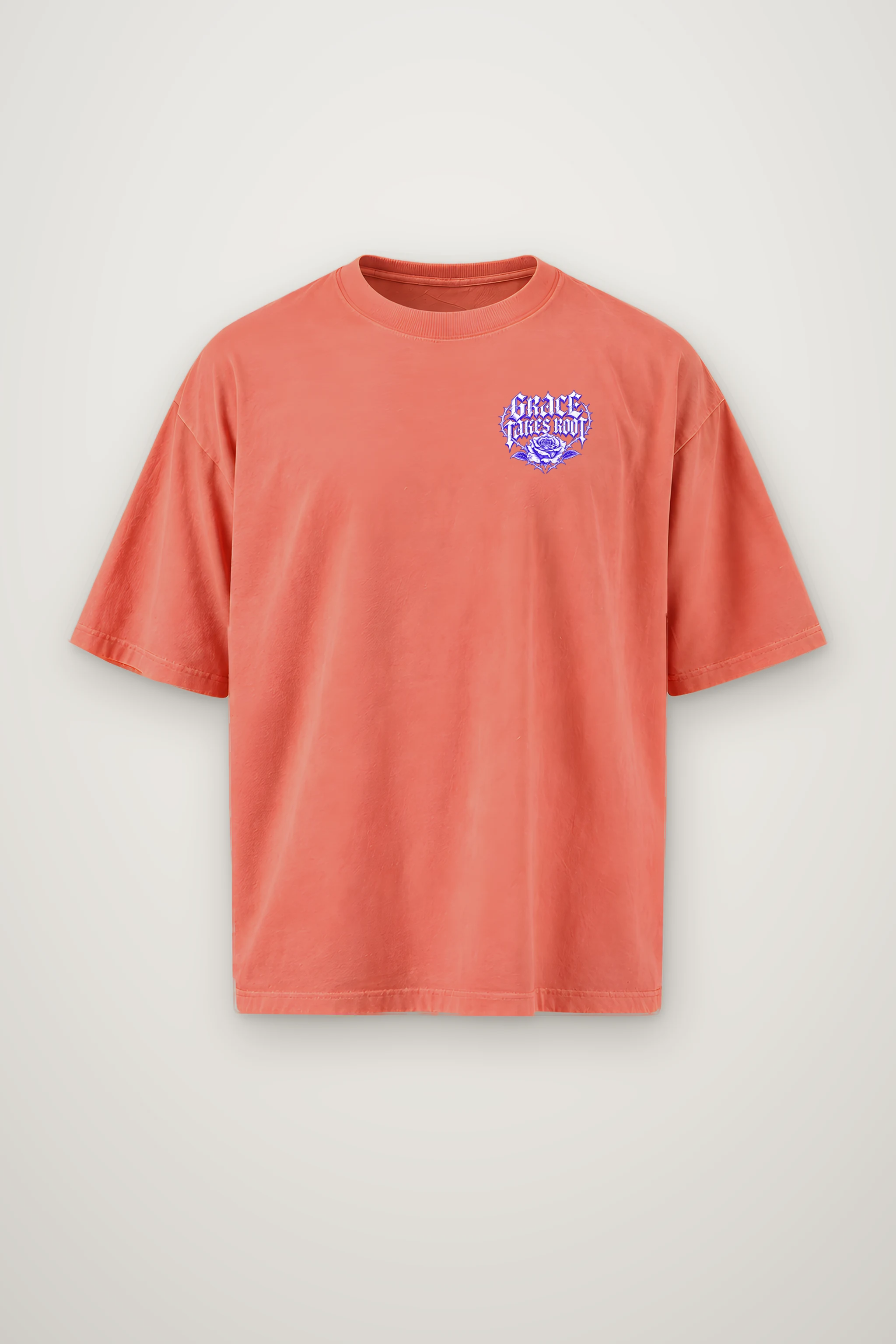 "Grace Takes Root" Men's Oversized Heavyweight Crewneck T-Shirt